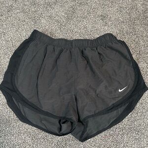 Nike Black Athletic Shorts with Curved Hem